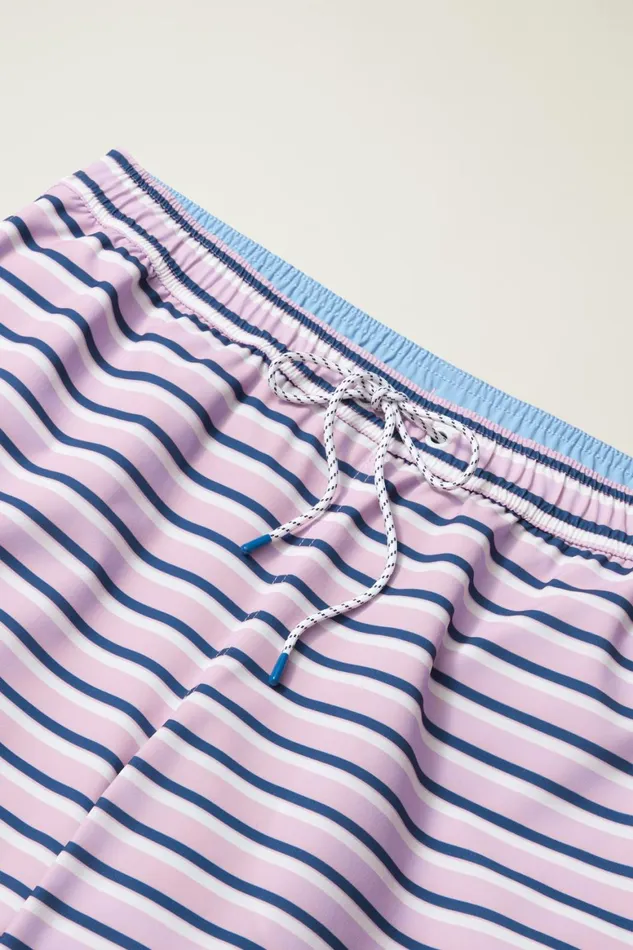 Men Riviera Recycled Swim Trunks Lilac Theo Stripe Bonobos Swim Trunks