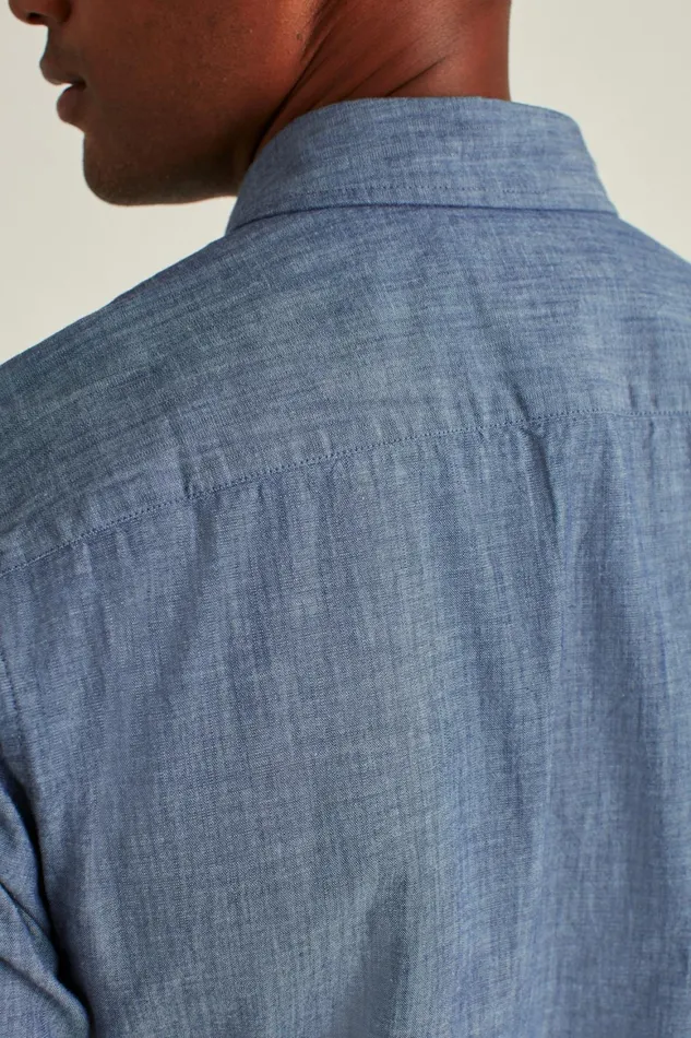 Men Riviera Short Sleeve Shirt Dark Wash Chambray Bonobos Casual Shirts