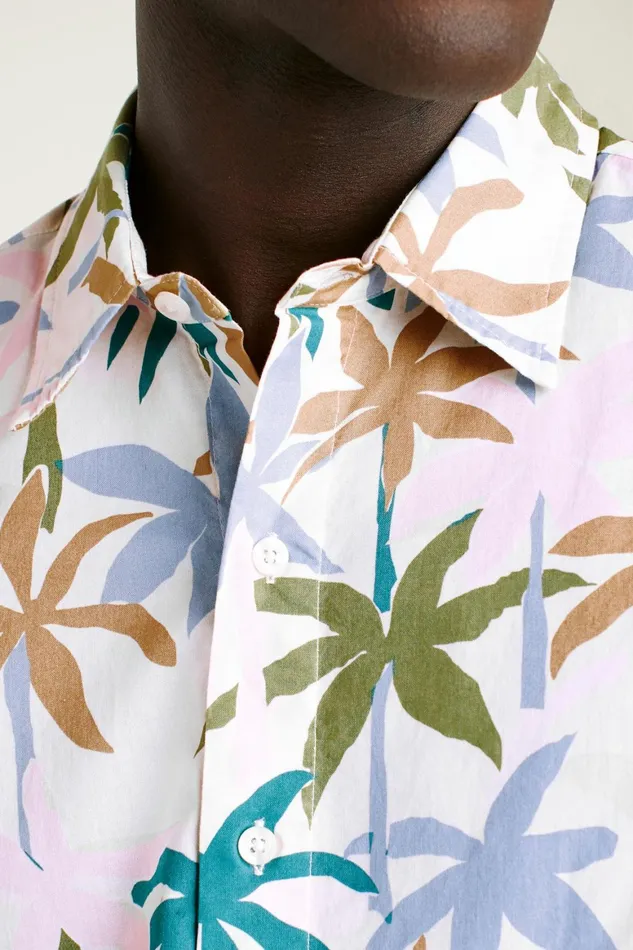 Men Riviera Short Sleeve Shirt Hazy Playa Palms Bonobos Casual Shirts