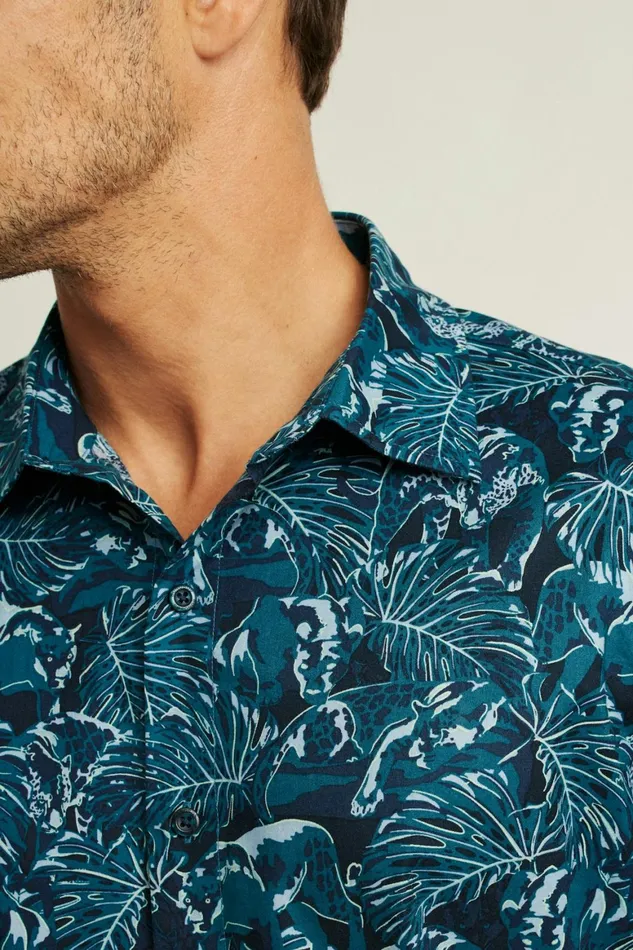 Men Riviera Short Sleeve Shirt Navy Prowlers Bonobos Casual Shirts