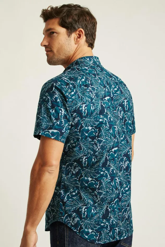 Men Riviera Short Sleeve Shirt Navy Prowlers Bonobos Casual Shirts