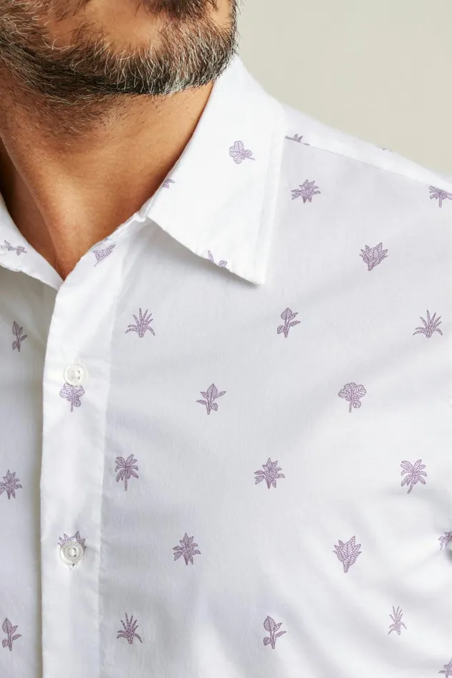 Men Riviera Short Sleeve Shirt Violet Botanicals Bonobos Casual Shirts