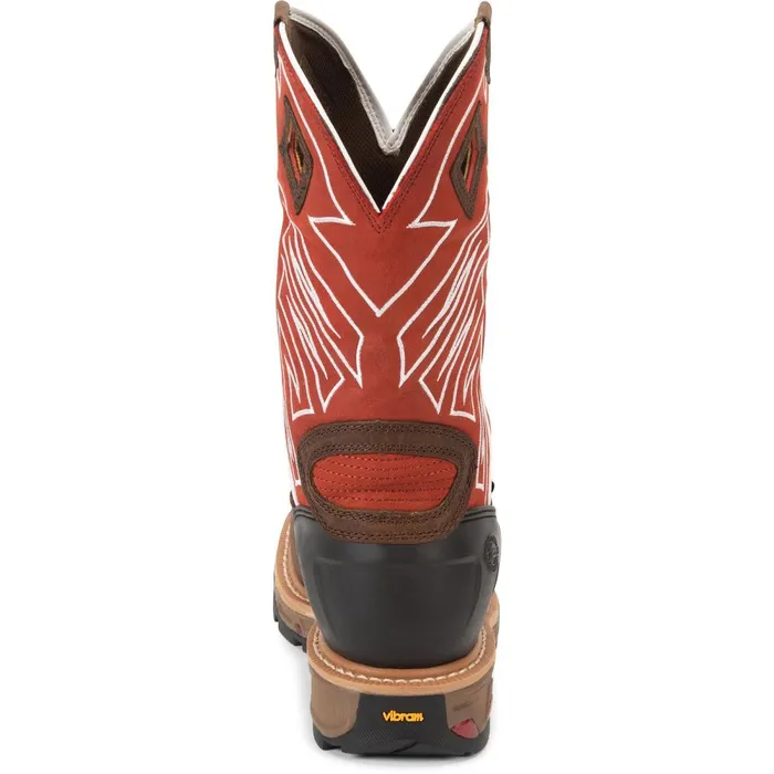 MEN Roughneck 12034 Waterproof Steel Toe Walnut Justin Boots Work