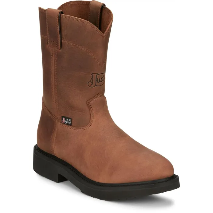 MEN RoundUp 10 Work Aged Bark Justin Boots Work