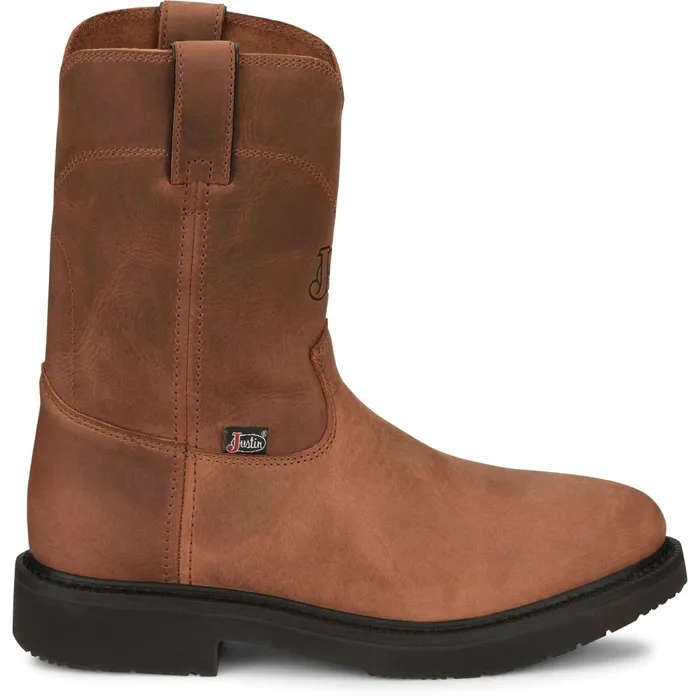 MEN RoundUp 10 Work Aged Bark Justin Boots Work