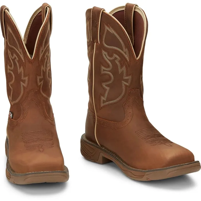 MEN Rush 11034 Waterproof Saddle Tan Justin Boots Work
