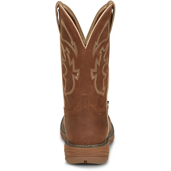 MEN Rush 11034 Waterproof Saddle Tan Justin Boots Work