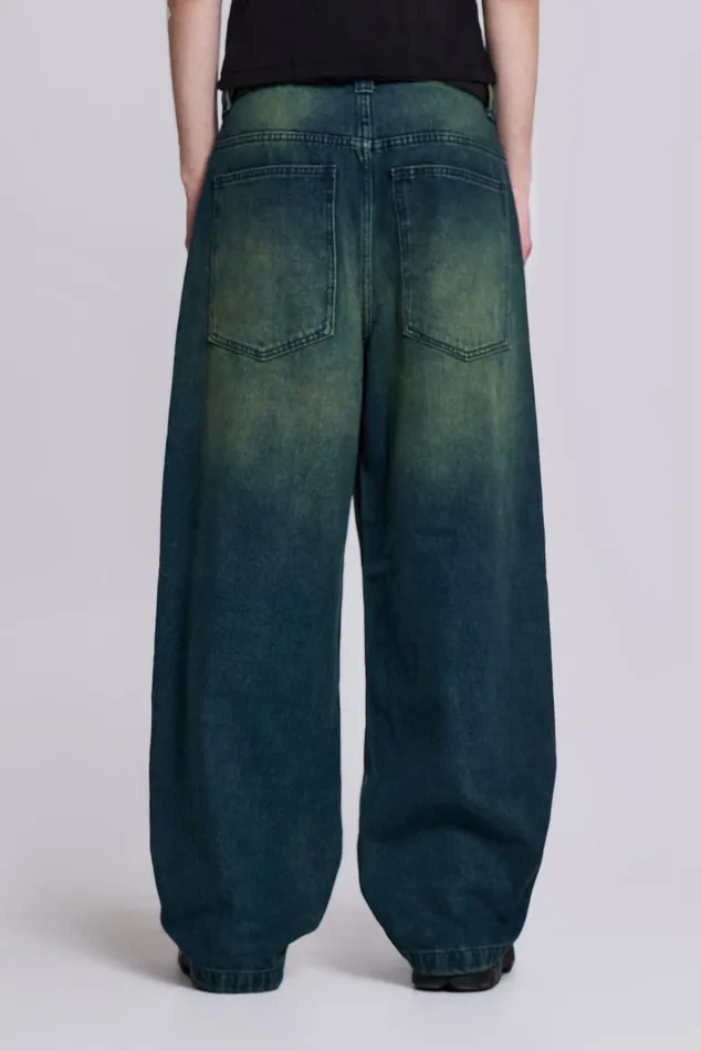 Men Sandblast Oversized Skate Fit Denim Jeans Jaded London Colossus Jeans