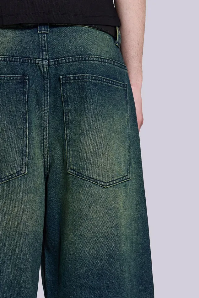 Men Sandblast Oversized Skate Fit Denim Jeans Jaded London Colossus Jeans
