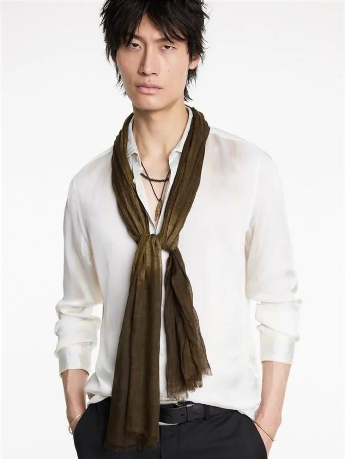 Men Scarves and Ties John Varvatos DORIS OMBRE SCARF Flax Heather