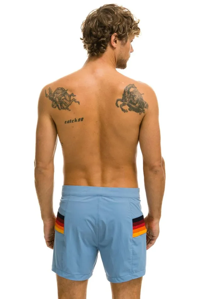 Men Shorts Aviator Nation Horizontal 5 Stripe Flex Shorts 8211 Islanda