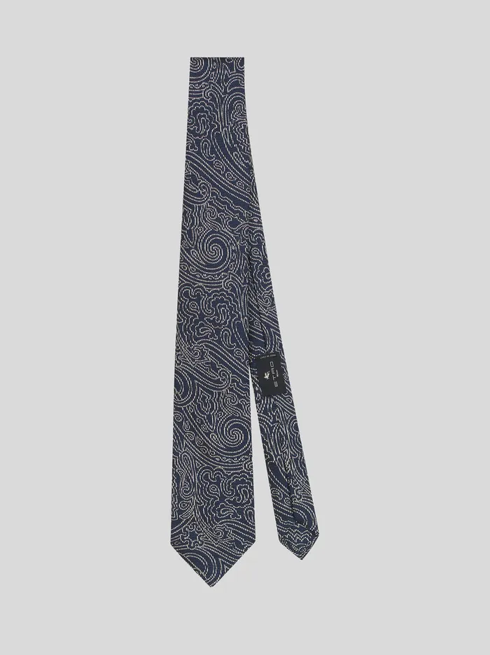 Men Silk Tie With Graphic Paisley Designs Etro Ties And Pocket Squares