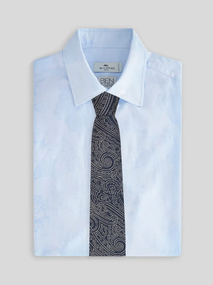 Men Silk Tie With Graphic Paisley Designs Etro Ties And Pocket Squares