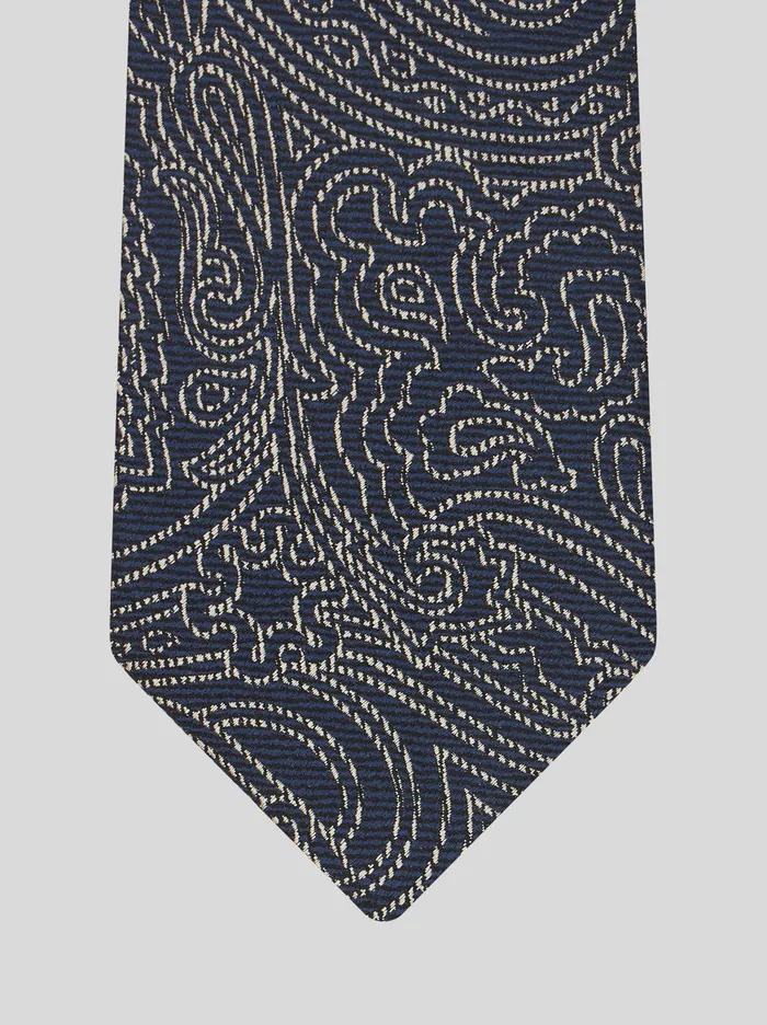 Men Silk Tie With Graphic Paisley Designs Etro Ties And Pocket Squares