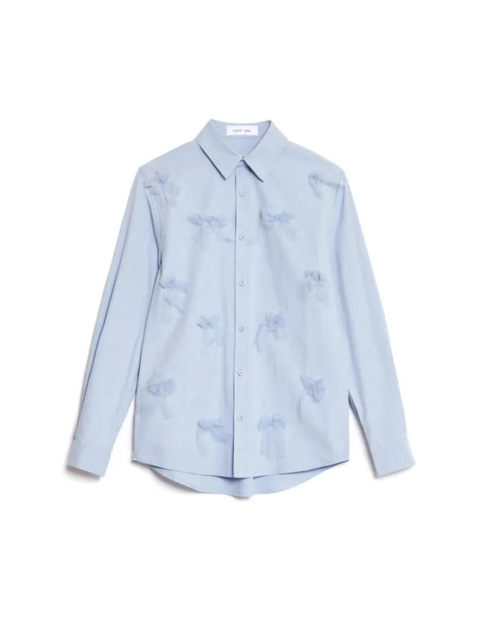 Men Sister Jane Shirts Penny Tulle Bow Shirt Pale Blue