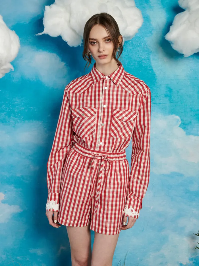 Men Sister Jane Shirts Stables Gingham Shirt Gingham Red