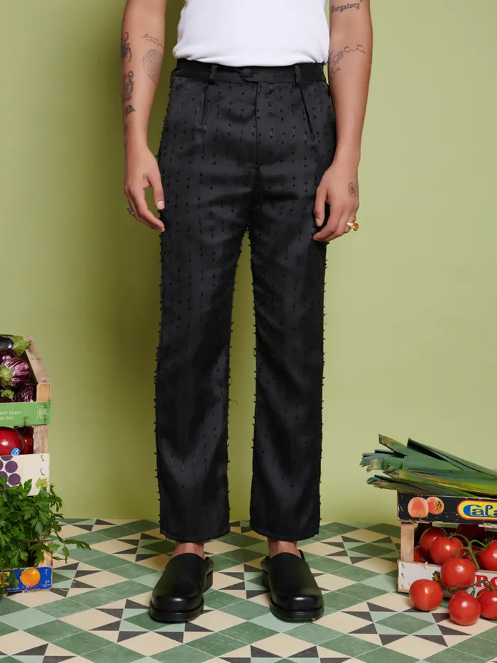 Men Sister Jane Trousers Layne Texture Trousers Coal Black