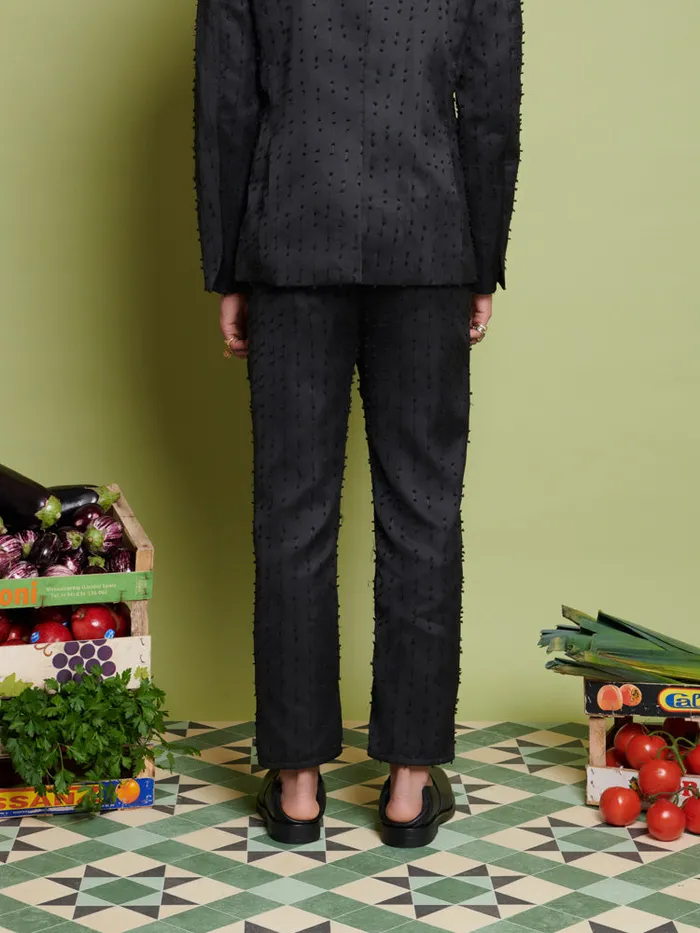 Men Sister Jane Trousers Layne Texture Trousers Coal Black