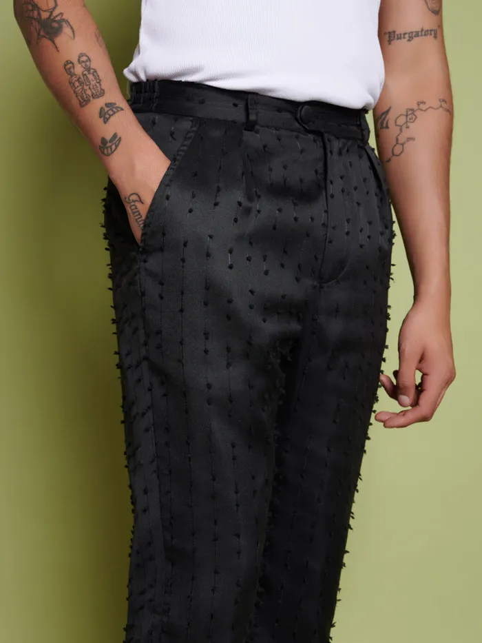 Men Sister Jane Trousers Layne Texture Trousers Coal Black