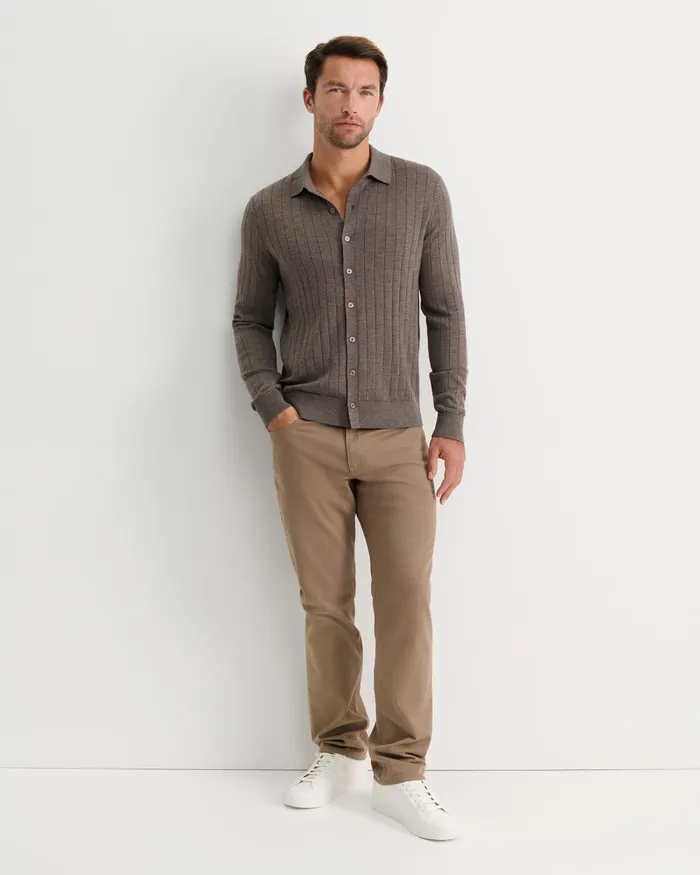 Men Sportscraft Knitwear Angus Merino Knit Cardigan Bark