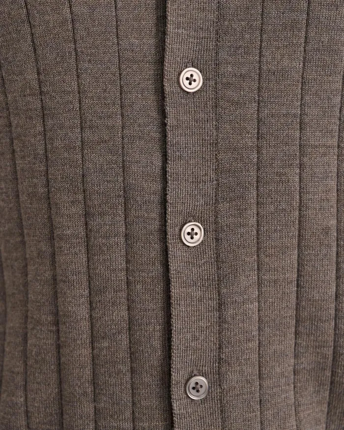 Men Sportscraft Knitwear Angus Merino Knit Cardigan Bark
