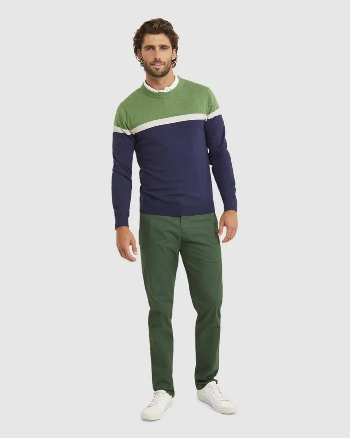 Men Sportscraft Pants Smith Tapered Chinos Pine