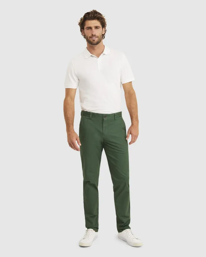 Men Sportscraft Pants Smith Tapered Chinos Pine