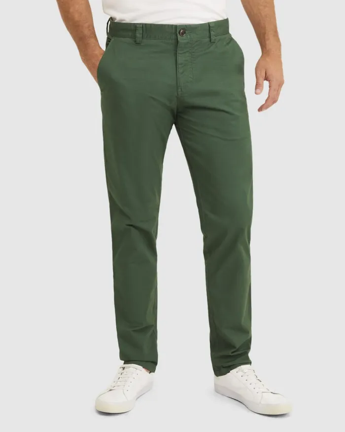 Men Sportscraft Pants Smith Tapered Chinos Pine