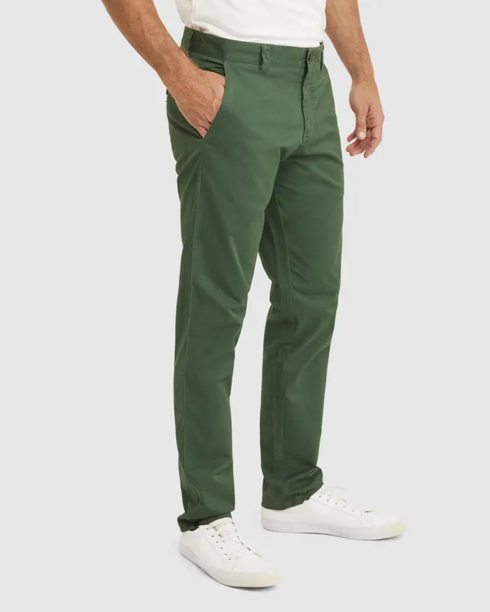 Men Sportscraft Pants Smith Tapered Chinos Pine
