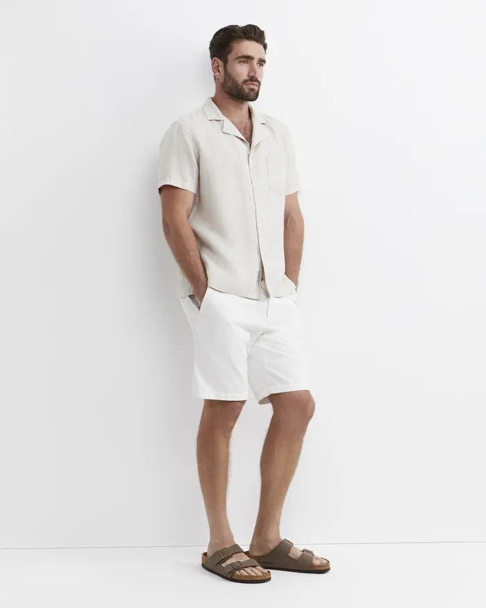 Men Sportscraft Shirts Short Sleeve Stanton Linen Shirt Natural