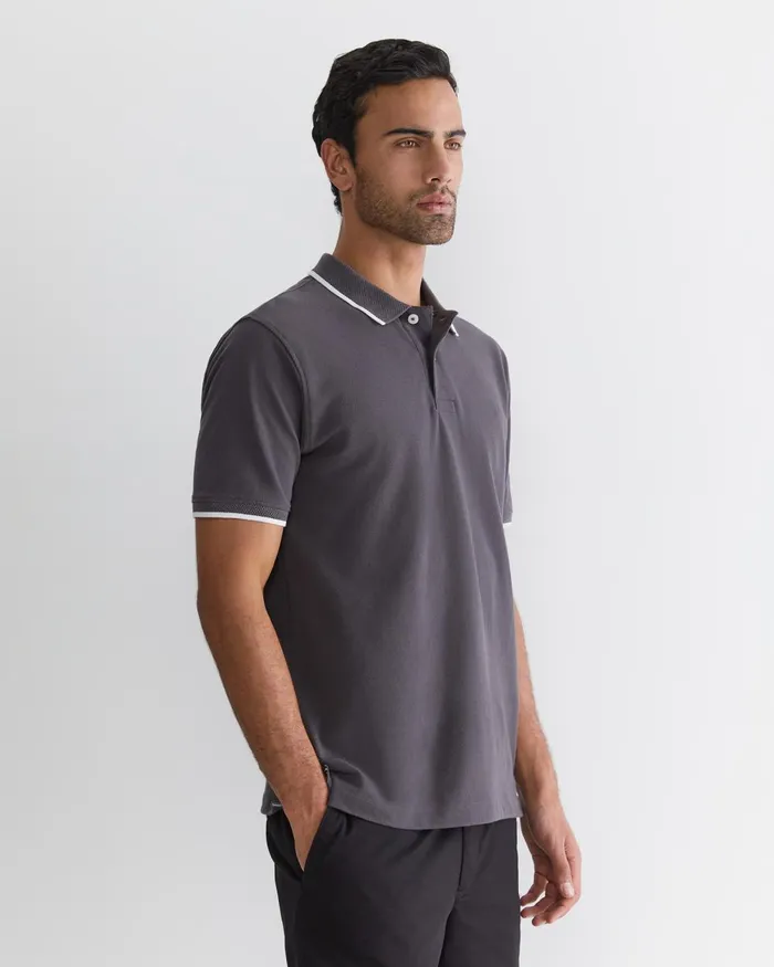 Men Sportscraft TShirts and Polos Sc Tipped Pique Polo Charcoal