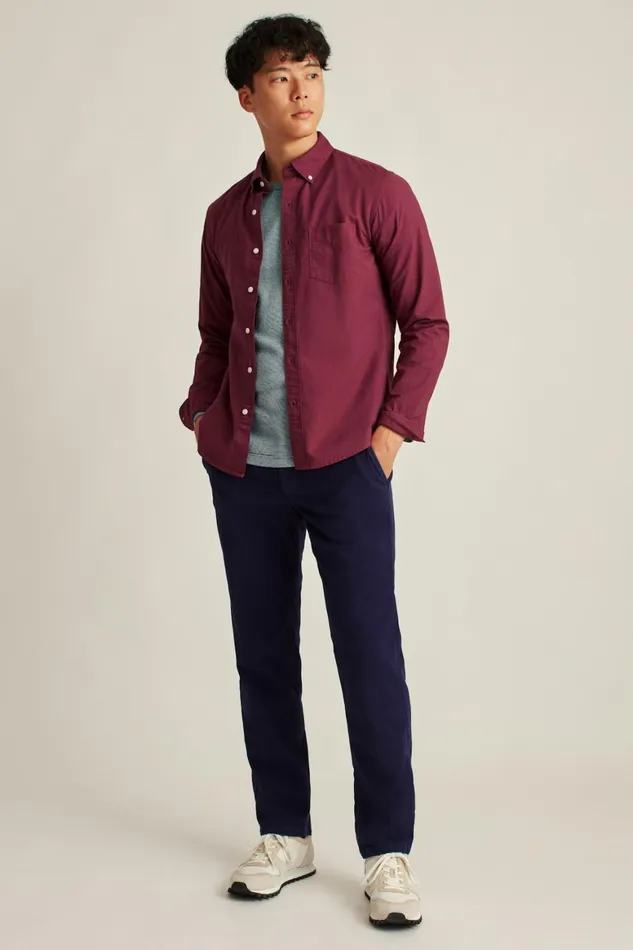 Men Stretch Italian Moleskin Trouser Maritime Blue Bonobos Dress Pants