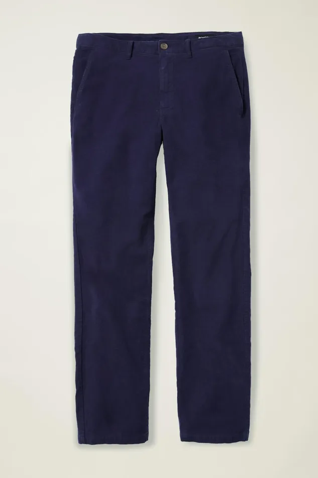Men Stretch Italian Moleskin Trouser Maritime Blue Bonobos Dress Pants