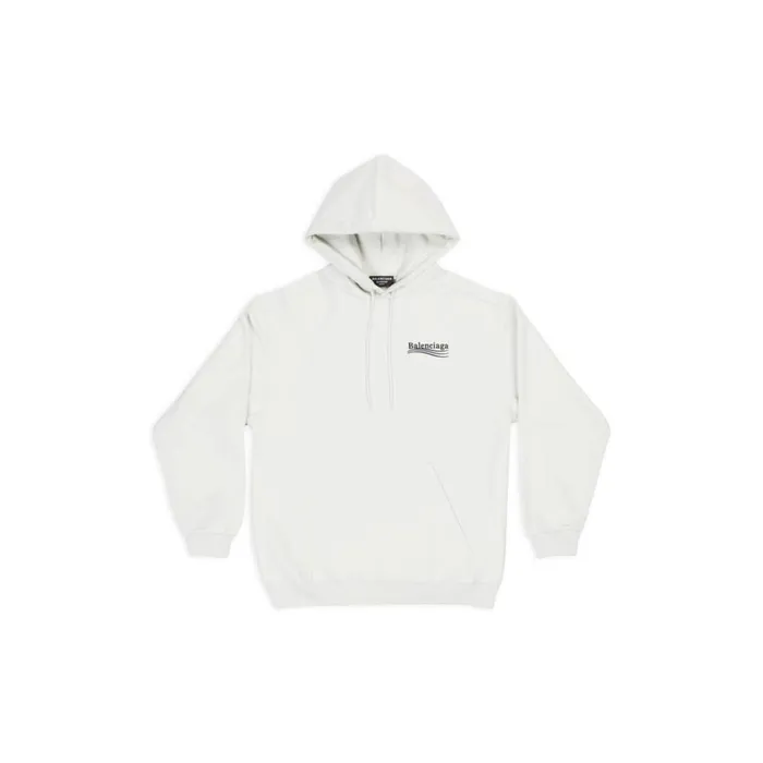 Men Sweatshirts and Hoodies Balenciaga Political Campaign Hoodie Medium Fit In White
