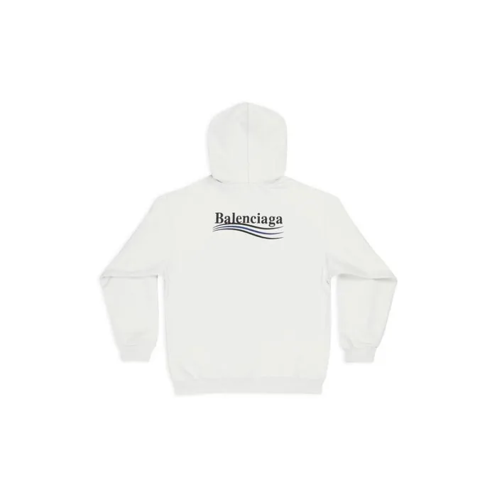 Men Sweatshirts and Hoodies Balenciaga Political Campaign Hoodie Medium Fit In White