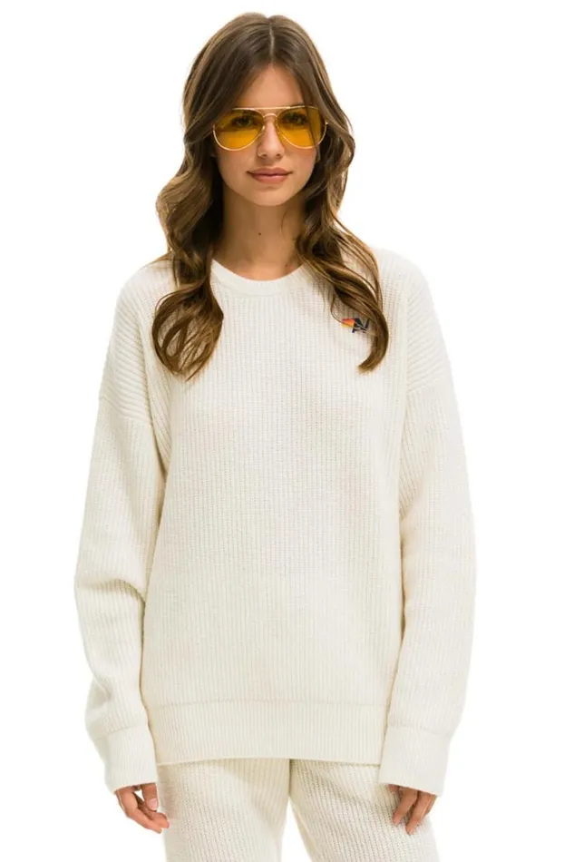 Men Sweatshirts Aviator Nation Vintage Cabin Unisex Cashmere Sweater 8211 Vintage White