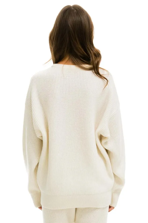 Men Sweatshirts Aviator Nation Vintage Cabin Unisex Cashmere Sweater 8211 Vintage White