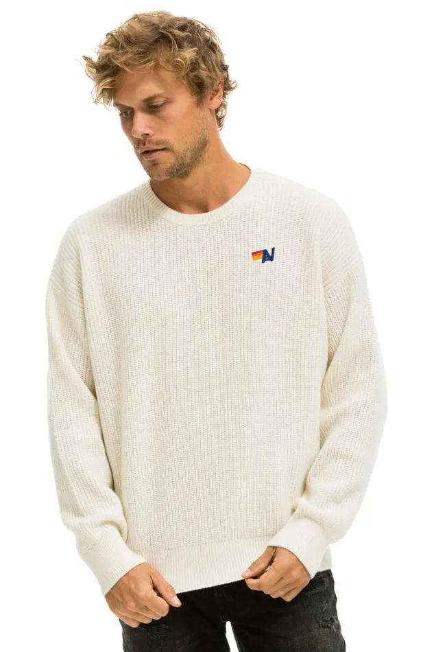 Men Sweatshirts Aviator Nation Vintage Cabin Unisex Cashmere Sweater 8211 Vintage White
