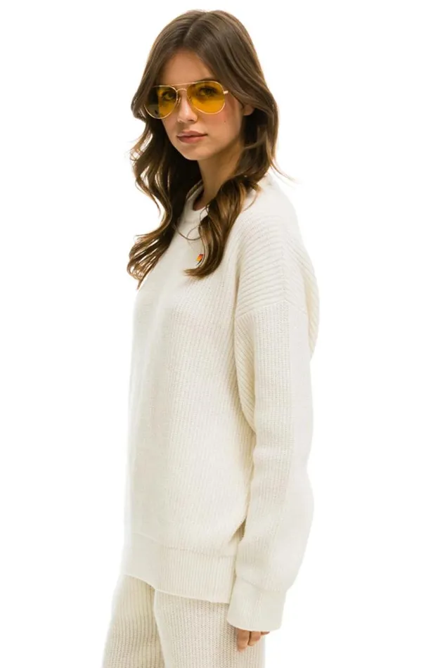 Men Sweatshirts Aviator Nation Vintage Cabin Unisex Cashmere Sweater 8211 Vintage White