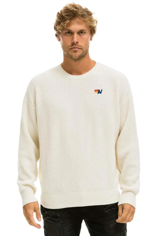Men Sweatshirts Aviator Nation Vintage Cabin Unisex Cashmere Sweater 8211 Vintage White