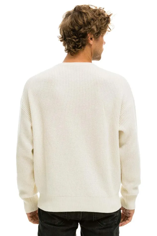 Men Sweatshirts Aviator Nation Vintage Cabin Unisex Cashmere Sweater 8211 Vintage White