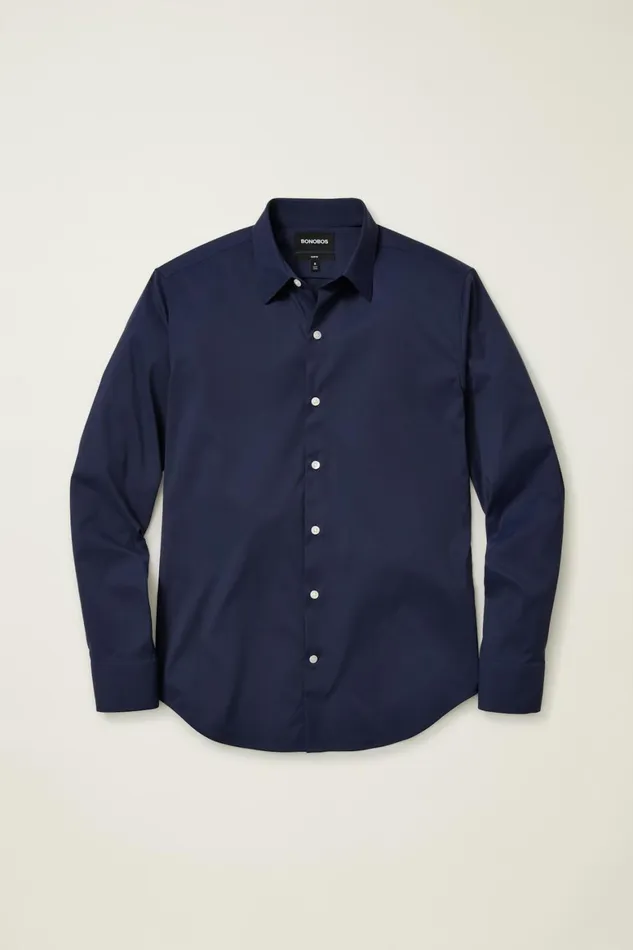 Men Tech Button Down Shirt Navy Bonobos Casual Shirts