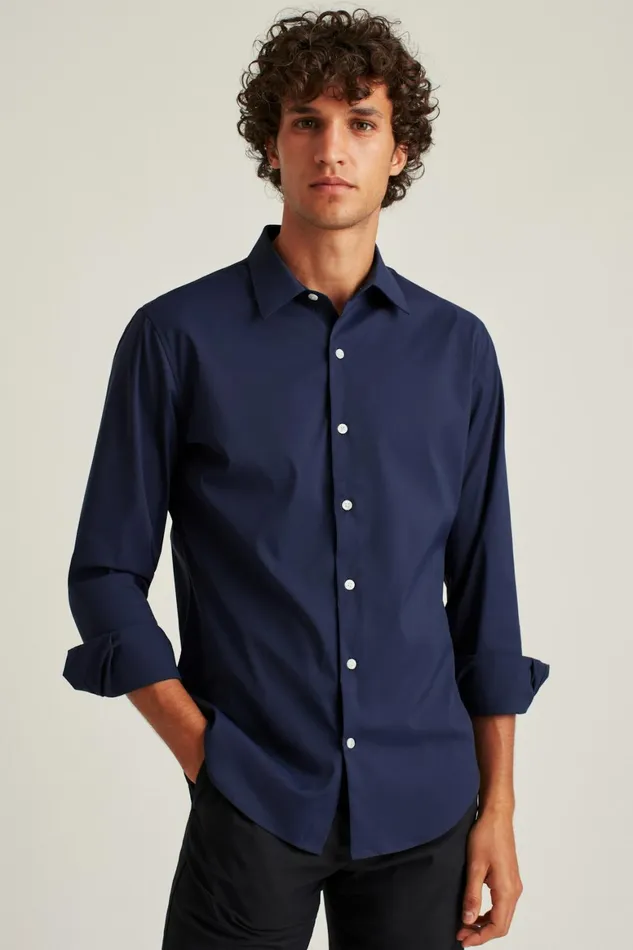 Men Tech Button Down Shirt Navy Bonobos Casual Shirts