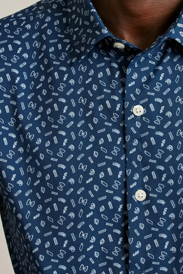Men Tech Button Down Shirt Navy Pasta Party Bonobos Casual Shirts