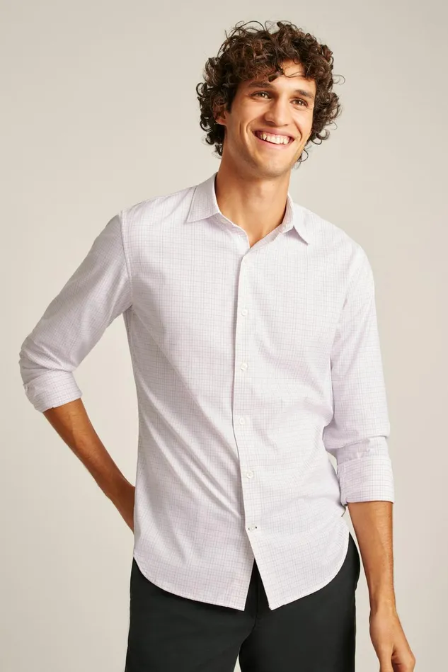 Men Tech Button Down Shirt Purple Check Bonobos Casual Shirts