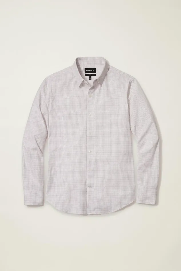 Men Tech Button Down Shirt Purple Check Bonobos Casual Shirts