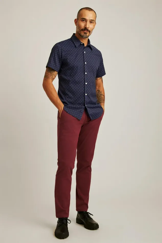 Men Tech Short Sleeve Shirt Navy Star Fire Geo Bonobos Short Sleeve Shirts