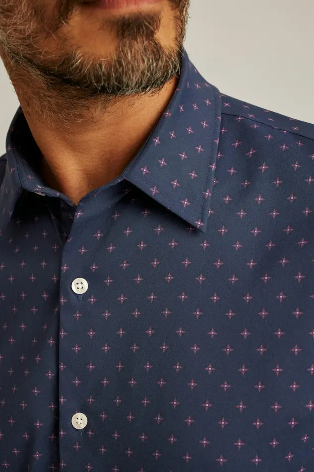 Men Tech Short Sleeve Shirt Navy Star Fire Geo Bonobos Short Sleeve Shirts
