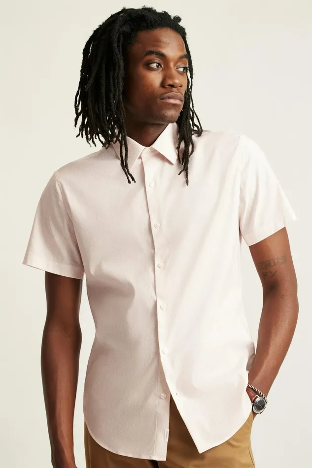 Men Tech Short Sleeve Shirt Pink Duo Geo Bonobos Short Sleeve Shirts