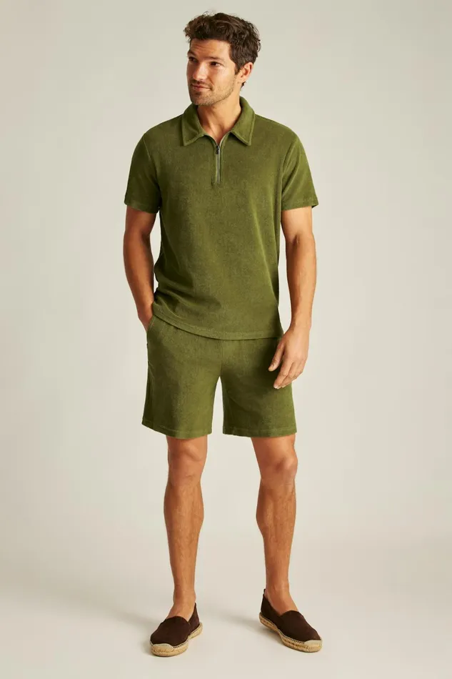 Men Terry Short Olive Green Drab Bonobos Casual Shorts